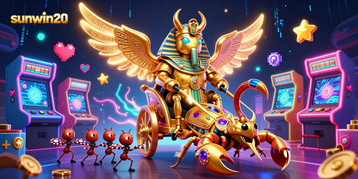 Experience the excitement of winning with sunwin20 in this vibrant casino 3D illustration featuring game elements and characters.
