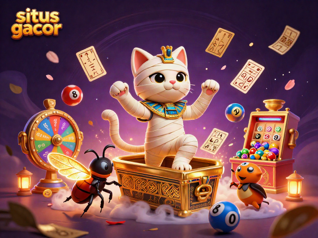 Experience winning excitement with situs gacor in this vibrant 3D casino illustration.